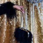 Odessa Ostrich Feather Bag Onyx - Mode & Affaire