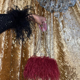 Odessa Ostrich Feather Bag Shiraz - Mode & Affaire