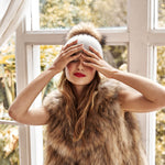 Sylvie Cropped Fur Vest in Natural - Mode & Affaire
