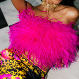 'Night Fever' Feather Top Hot Pink - Mode & Affaire