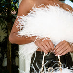 'Night Fever' Strapless Feather Top Snow - Mode & Affaire