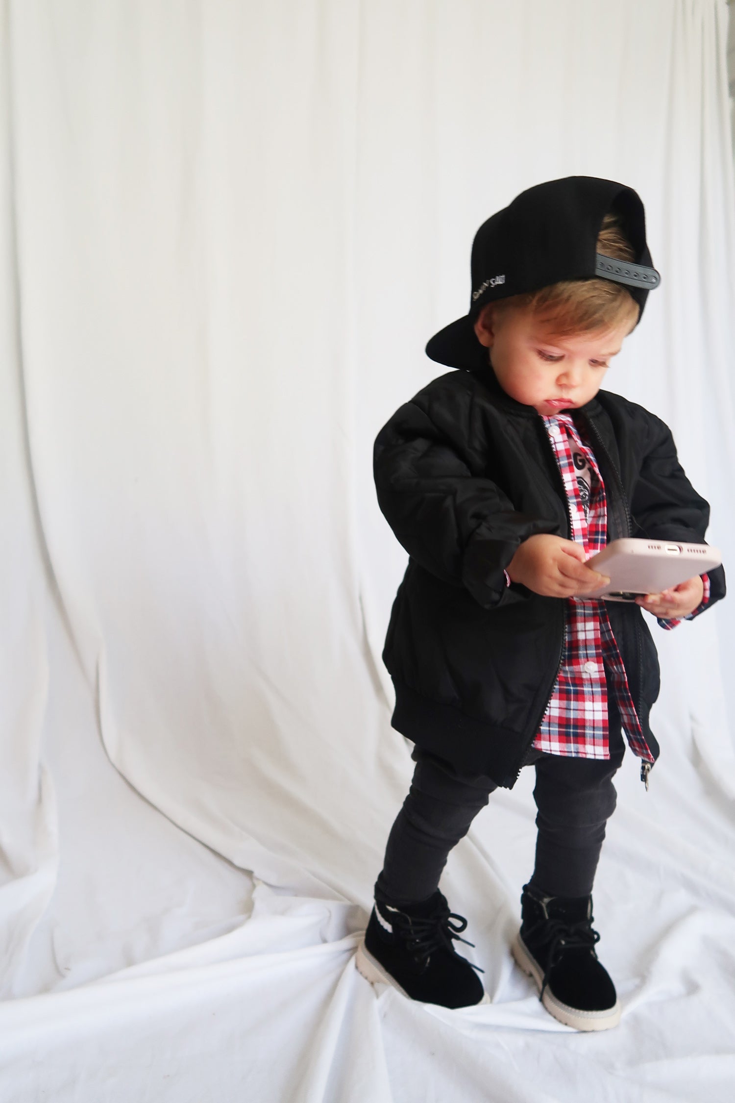 Baby black 2025 bomber jacket