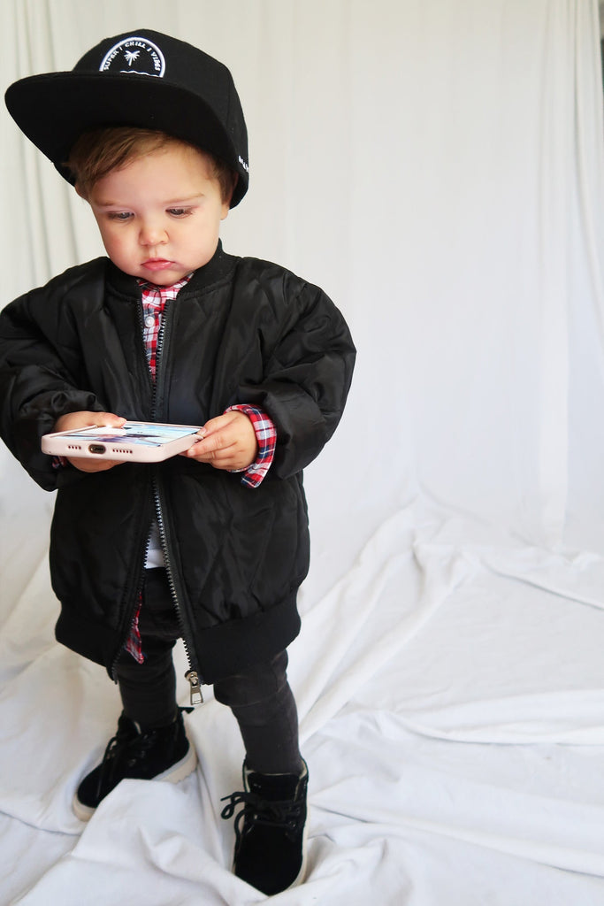Boys Bomber Jacket in Liquorice - Mode & Affaire