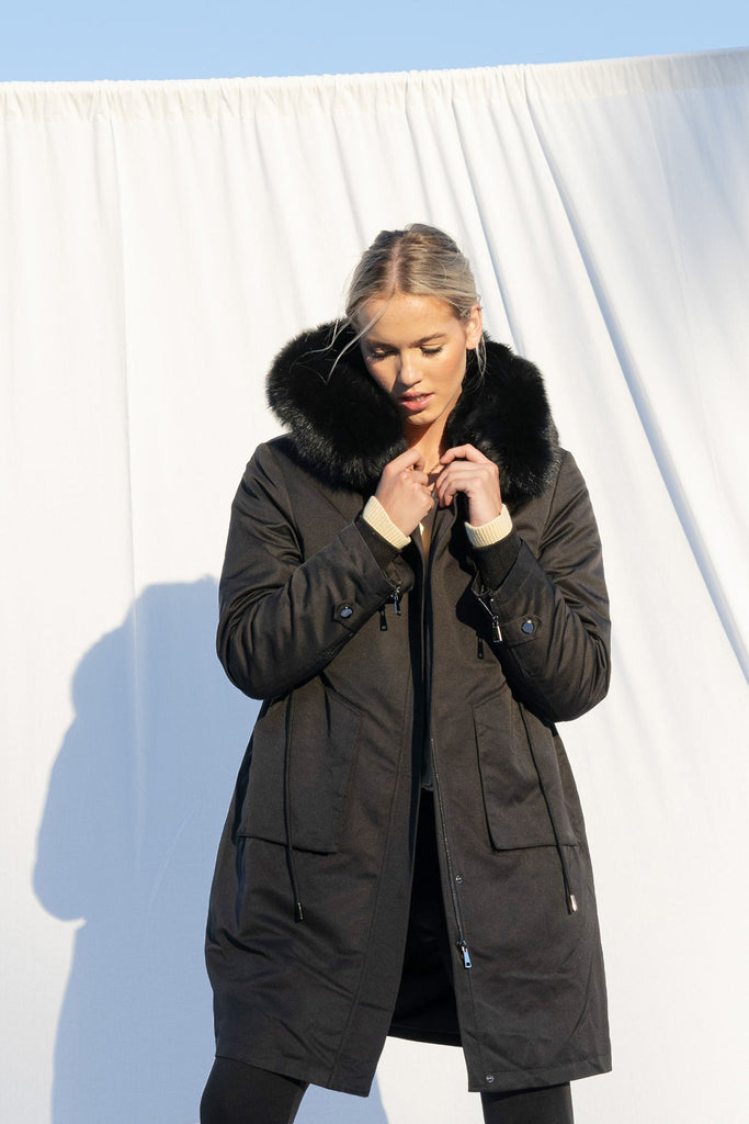 Copenhagen Long Parka in Onyx - Mode & Affaire