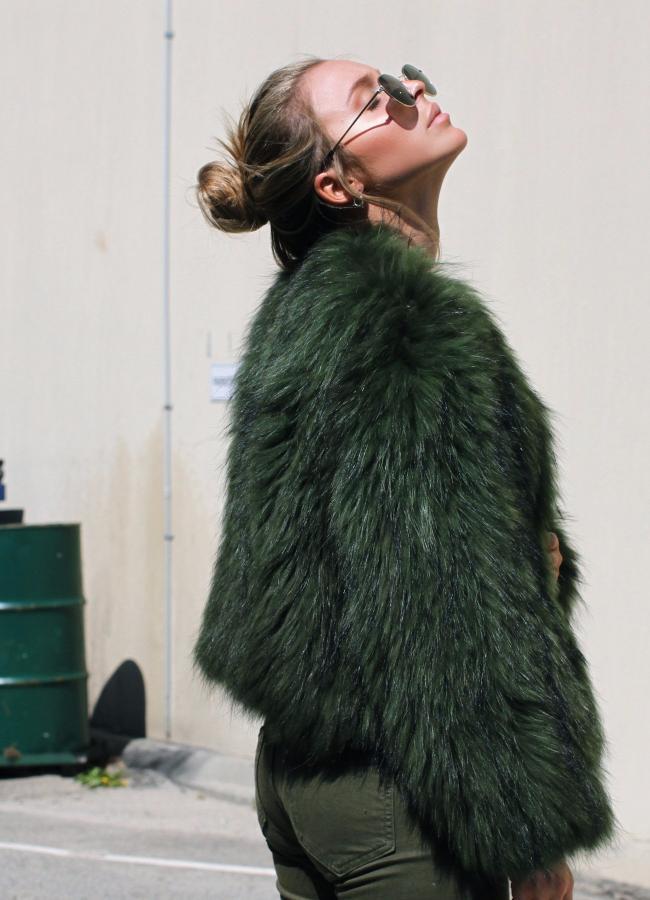 Exotique Fur Jacket in Forrest - Mode & Affaire