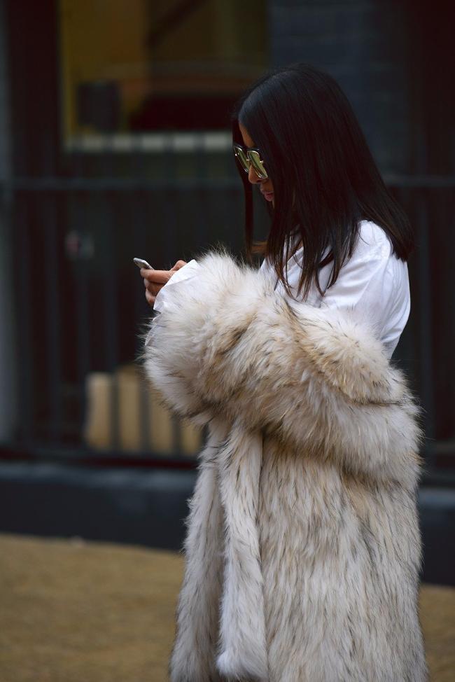 Exotique Long Fur Coat in Snow with Flecks - Mode & Affaire