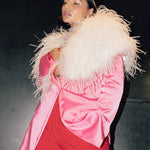 Delphine Ostrich Feather Capelet in Snow - Mode & Affaire