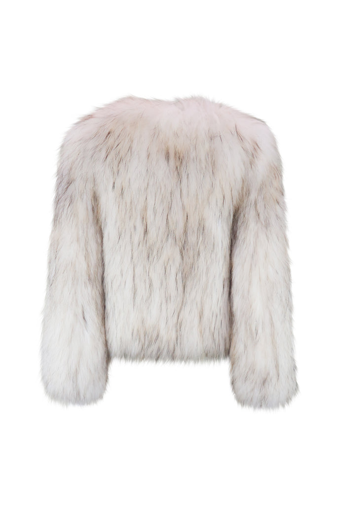 Exotique Real Fur Jacket in Snow with Flecks - Mode & Affaire