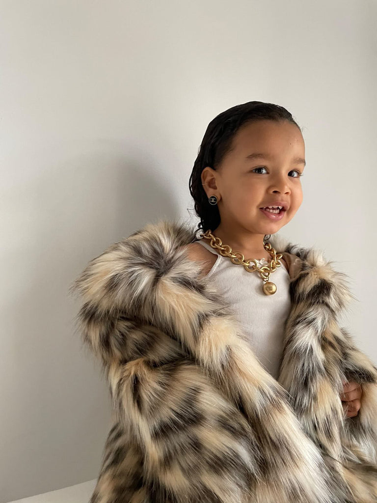 Kids Mimi Faux Leopard Coat - Mode & Affaire
