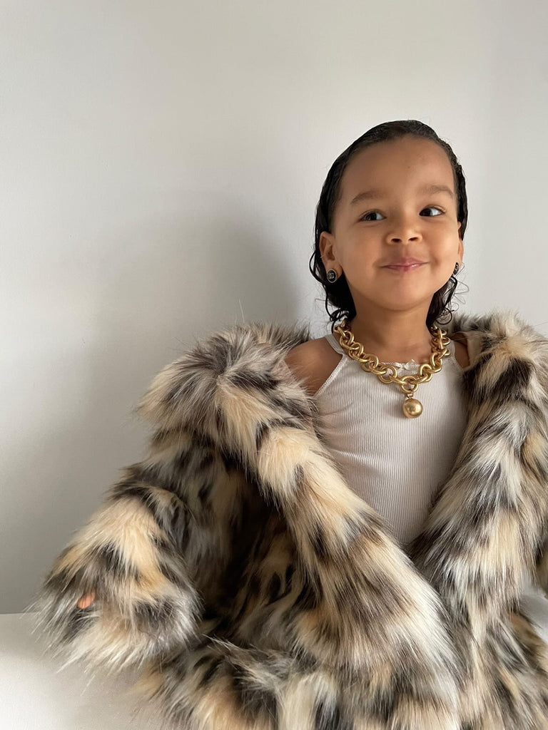 Kids Mimi Faux Leopard Coat - Mode & Affaire