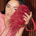 Odessa Ostrich Feather Bag Shiraz - Mode & Affaire