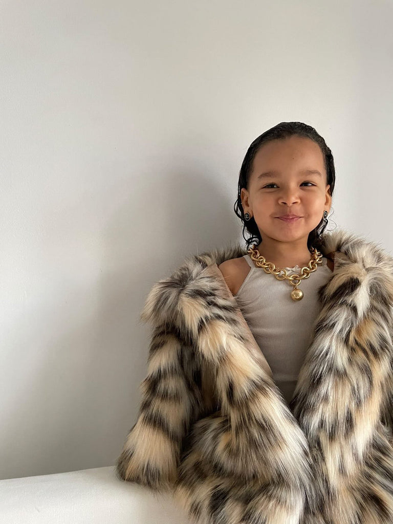 Kids Mimi Faux Leopard Coat - Mode & Affaire