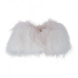 Delphine Ostrich Feather Capelet in Snow - Mode & Affaire