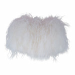 Delphine Ostrich Feather Capelet in Snow - Mode & Affaire