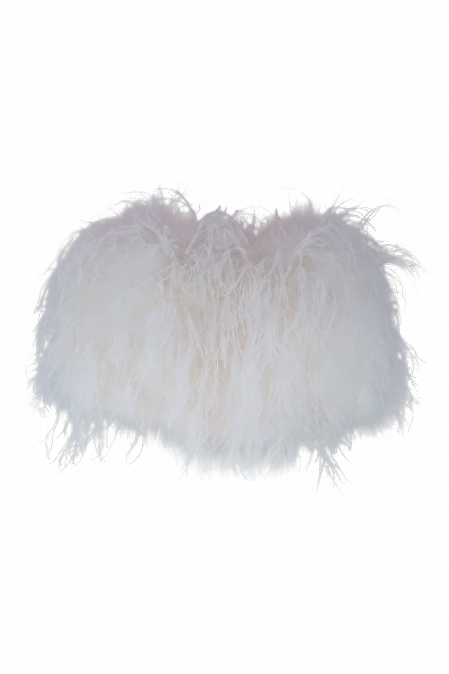 Delphine Ostrich Feather Capelet in Snow - Mode & Affaire