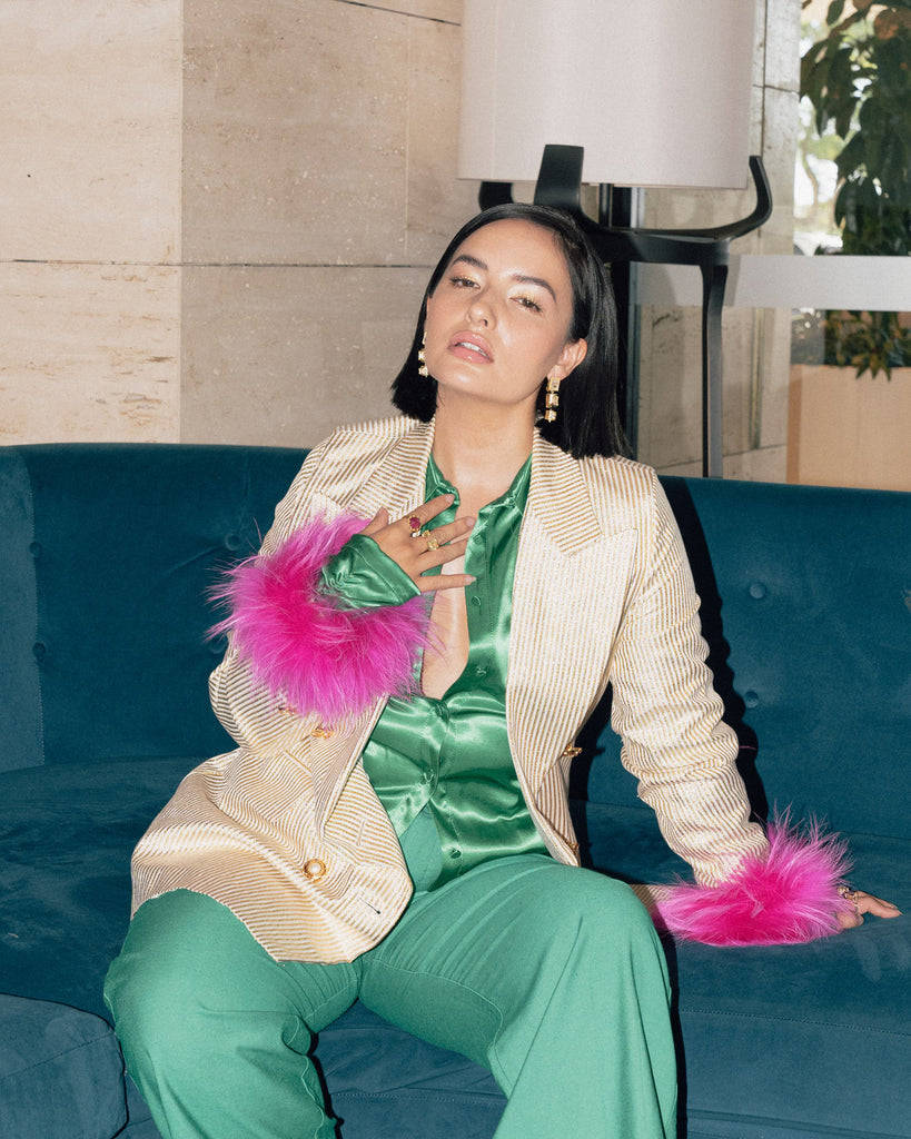 Mademoiselle Fur Cuffs Flamingo - Mode & Affaire