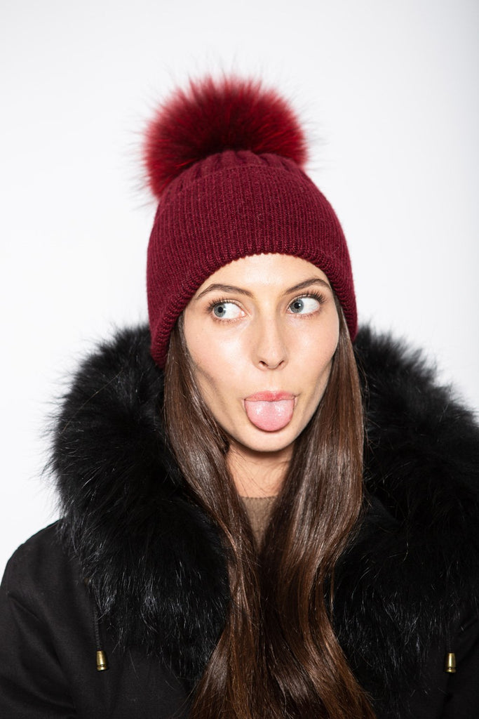 Angora Beanie  Bordeaux - Mode & Affaire