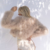 Valentina Feather Jacket Blush - Mode & Affaire