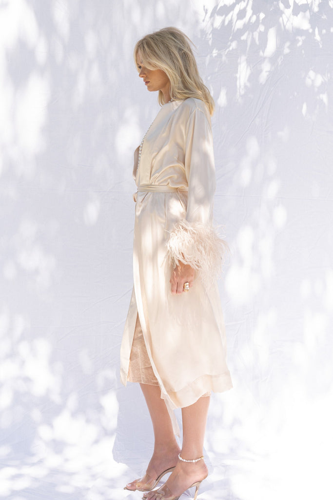 Peggy Bridal Robe in Blush - Mode & Affaire