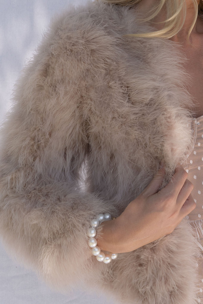 Saville Marabou Jacket in Blush - Mode & Affaire