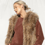 Alba Hooded Vest in Natural - Mode & Affaire