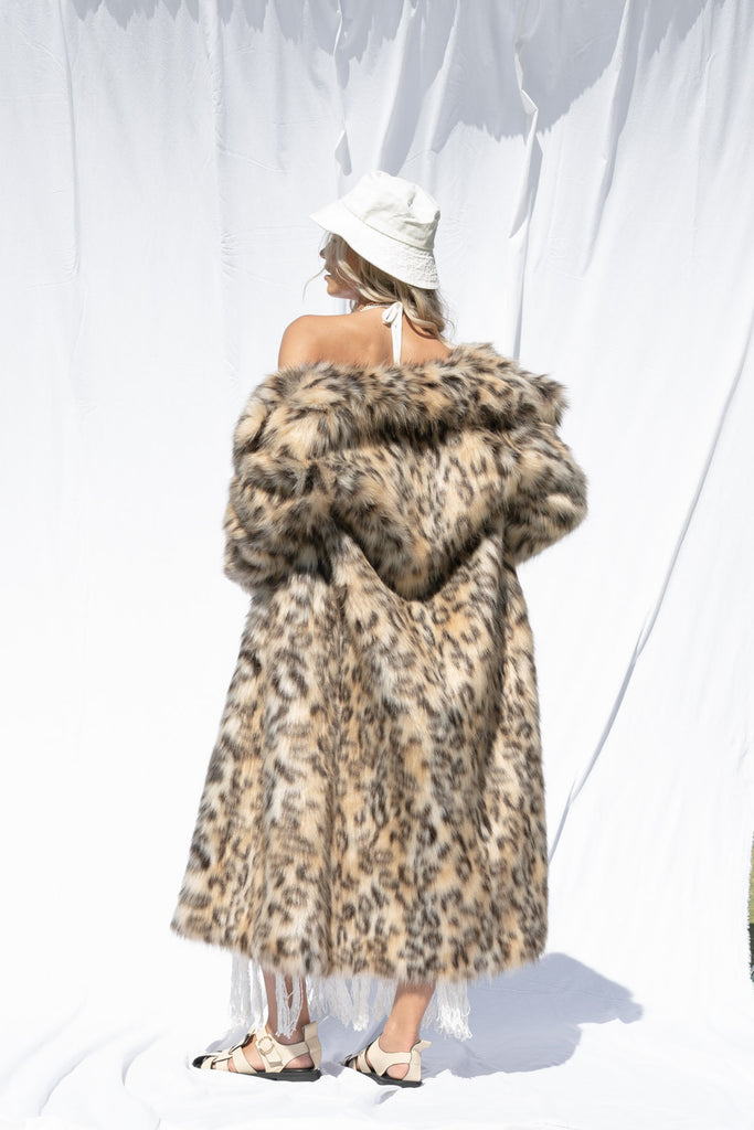 Mimi Faux Leopard Long Coat - Mode & Affaire