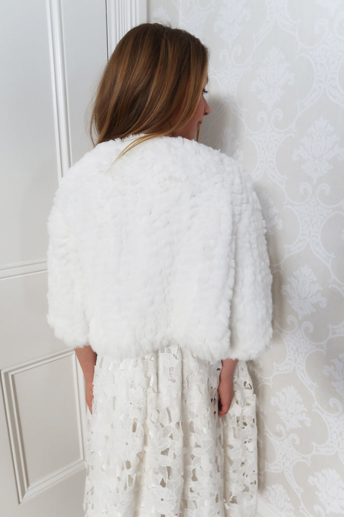 Kids Lucia Faux Fur Jacket in Snow - Mode & Affaire