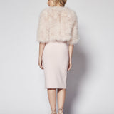 Plume Real Feather Jacket in Blush - Mode & Affaire