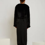Macie Faux Long Sleeve Jacket in Onyx - Mode & Affaire