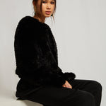 Macie Faux Long Sleeve Jacket in Onyx - Mode & Affaire