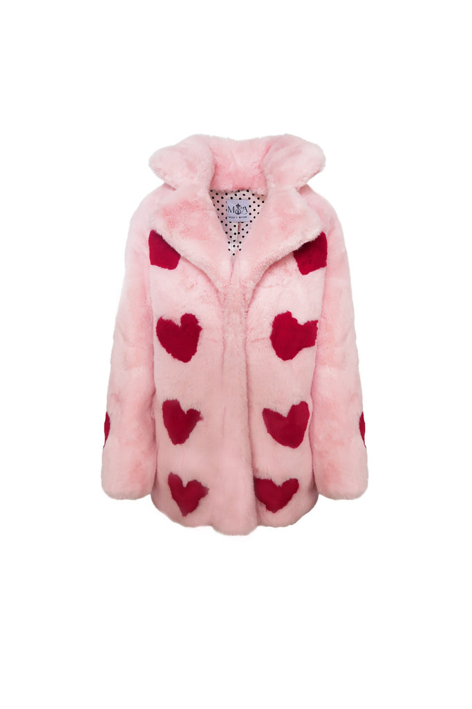 Queen Of Hearts Faux Mid Coat - Mode & Affaire