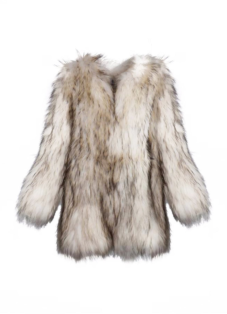 Exotique Long Fur Coat in Snow with Flecks - Mode & Affaire
